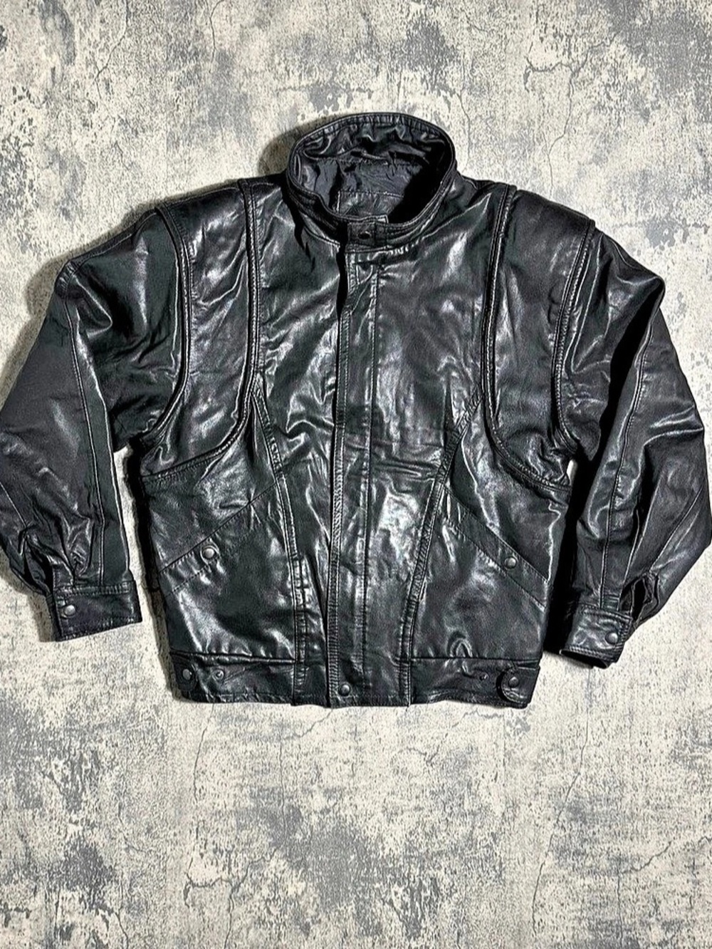 Styled in Italy Vintage Unisex Black Leather-Style Jacket